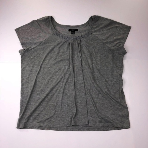 Earth Angels 2X Short Sleeves Gray Shirt Blouse - Picture 1 of 5